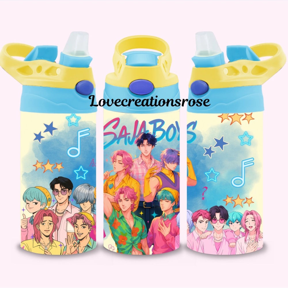 Colorful Saja Boys -Themed Water Bottle